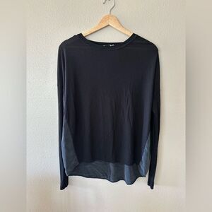 Vince Two Tone Silk and Viscose Black Grey Dolman Sleeve Loose Fit Top Size XS